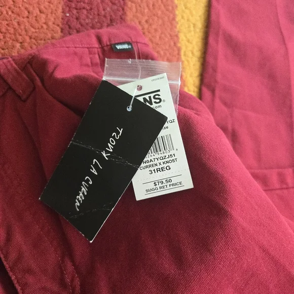 Vans Authentic Knost La Curren Chino Loose Fit Women Red Cotton New 042026 - Picture 9 of 11